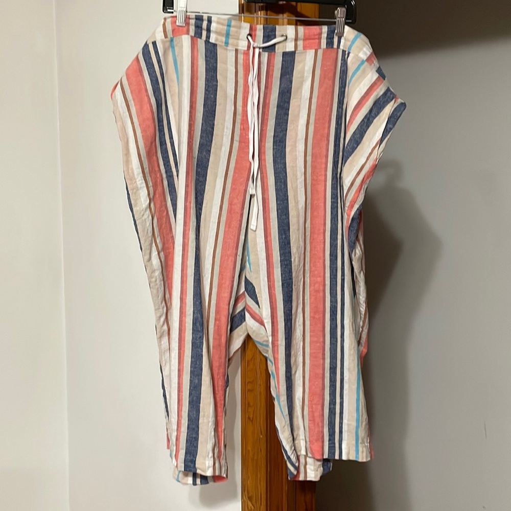 PLUS SIZE LINEN BLEND PANTS